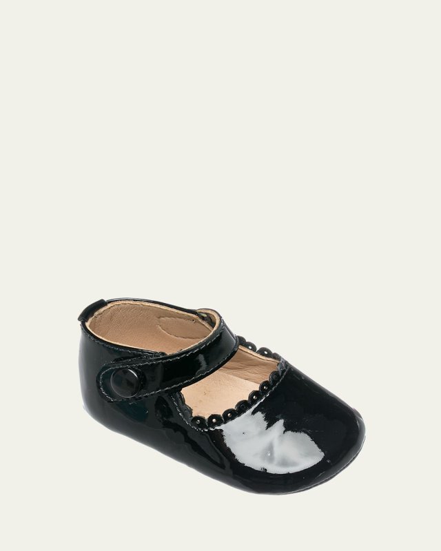 Girl's Scalloped Leather Mary Jane,